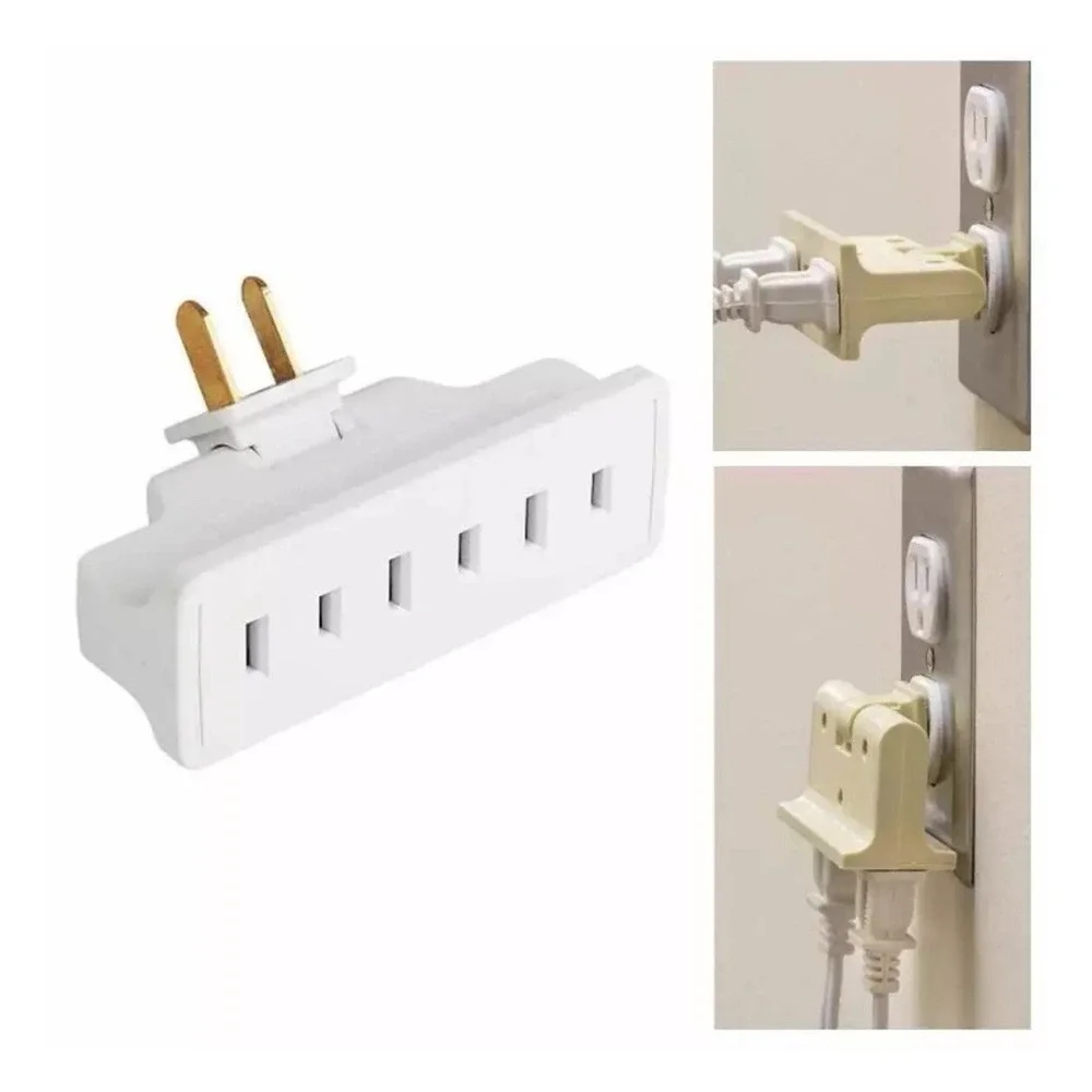Leviton Triplex Swivel Receptacle Outlet Adapter 15A A-1609-1C-WH#️⃣Z08-0914
